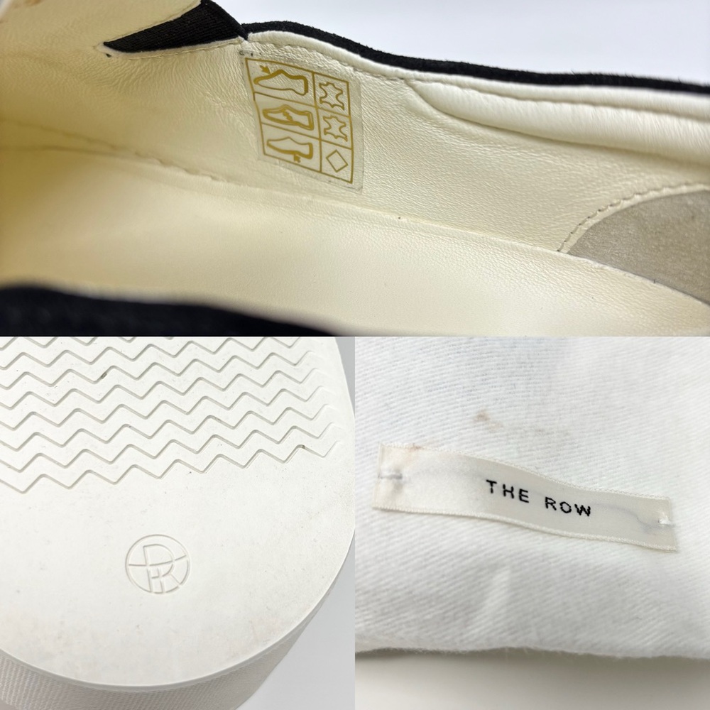 The Row Marie H Slip-On Sneakers Black Suede Ivory Chunky Sole Size 36.5 / 6.5 - Picture 14 of 16